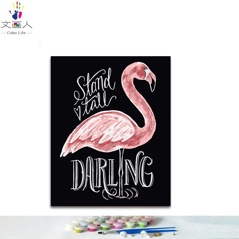 DIY живопись картина по цифровой скандинавском стиле маленькая свежая птица пламя