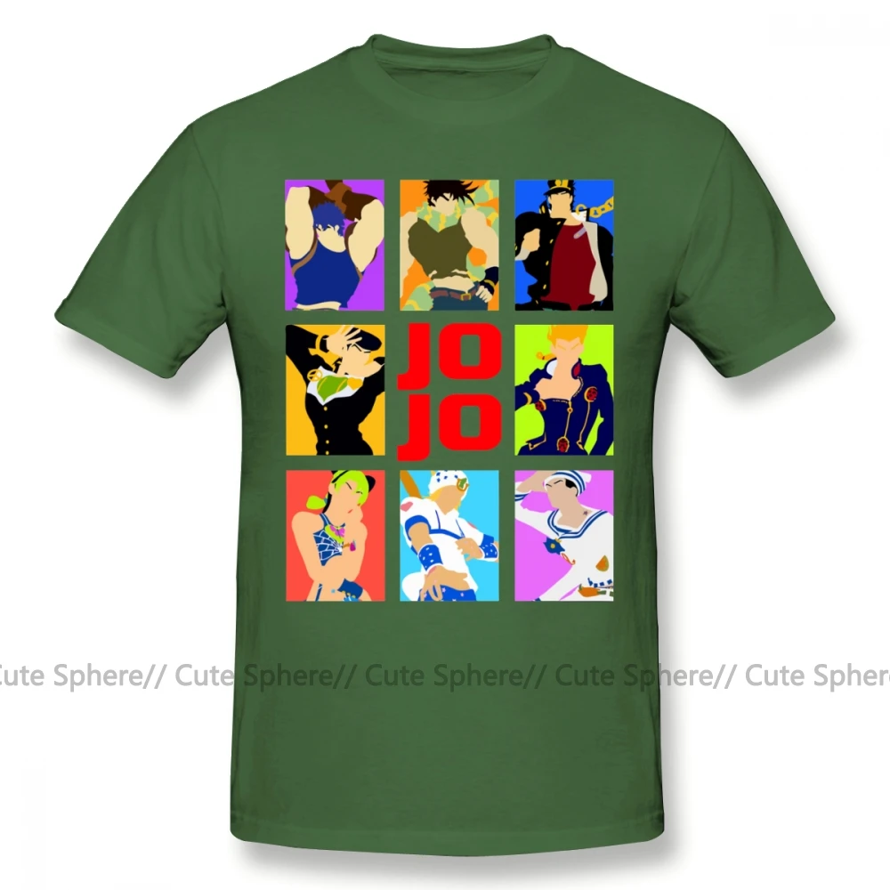 Army Green Jojo причудливая футболка Jojo S причудливая футболка с коротким рукавом летняя футболка забавная графическая 5x100 Хлопковая мужская футболка - Цвет: Army Green
