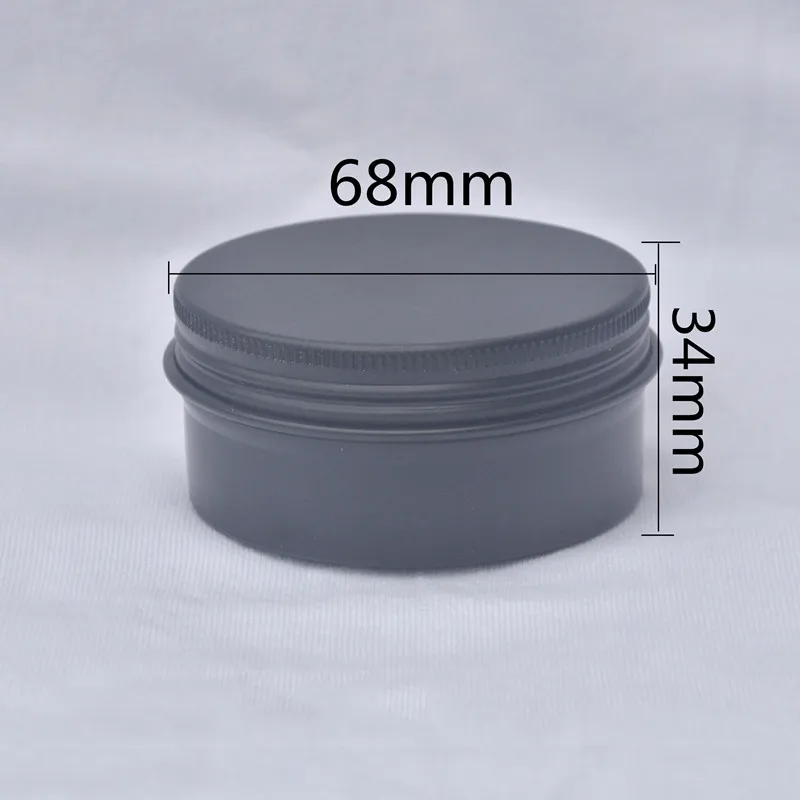 

50/100pcs 80g Aluminum Tins Cream Can Hair Wax/Handmade Soap Pot Matte Black Threaded Aluminum Cosmetic Aluminum Containers Box