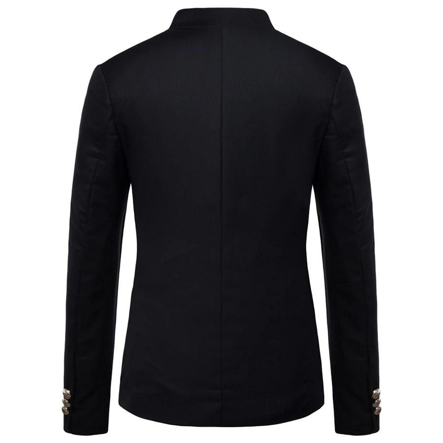 

Chinese Style Men Stand Collar Suit Jacket Long Sleeve, Black ,Wine Red, Navy Blue, Fashion Business Leisure Men Blazer Coat
