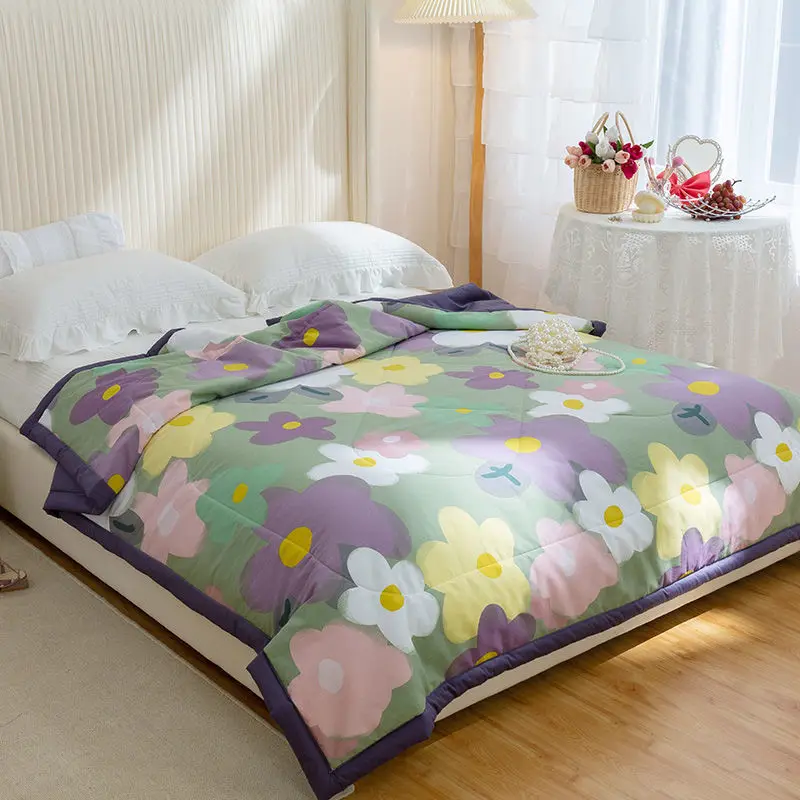 Натуральное покрывало для кровати взрослых тонкое одеяло летнее Хлопковое