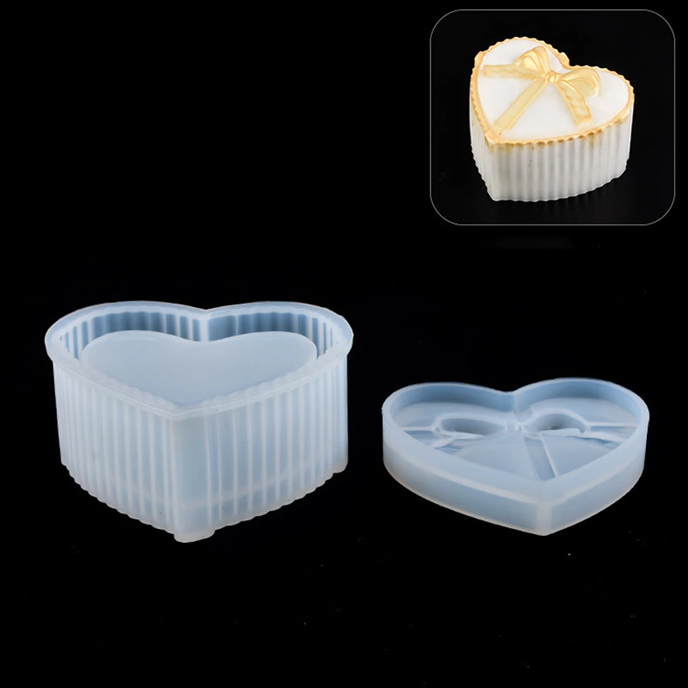 Подарочные коробки силиконовые формы с лентами драгоценные в форме сердца