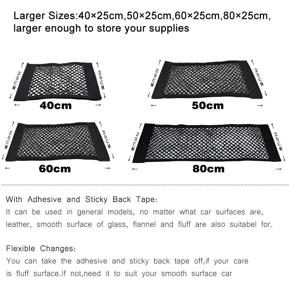 Loozykit Car Storage Net Bag Auto Mesh Debris Pocket Holder Organizer Phone Polyester Back Seat Side Large Size | Дом и сад