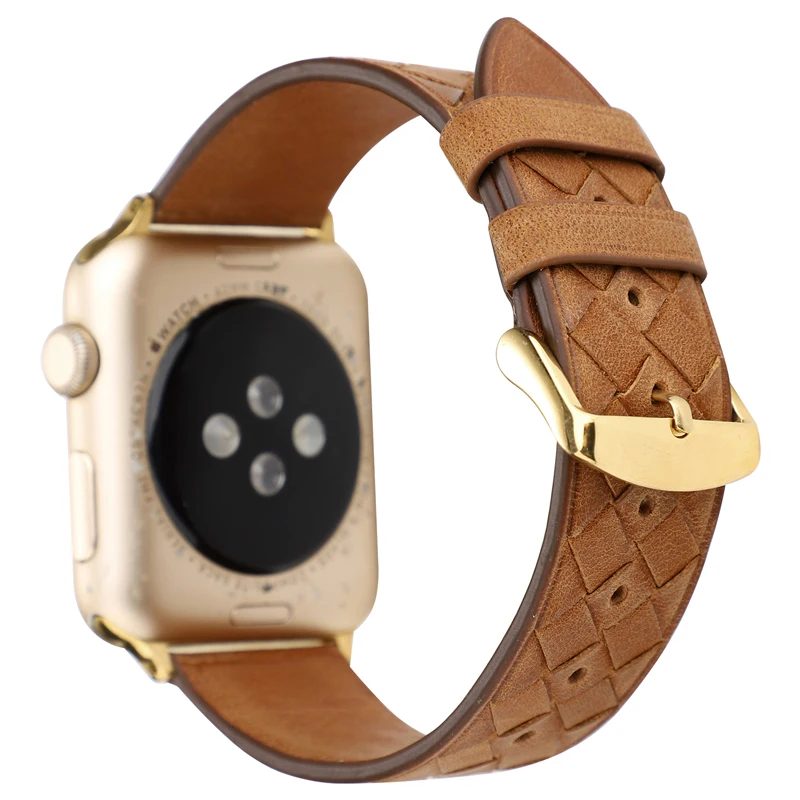 brown Ремешок для Apple watch 44 мм 40 мм 42 мм 38 мм corra iwatch 4 5 3 2 высококачественный кожаный браслет аксессуары для Apple watch 4 5 - Цвет ремешка: brown