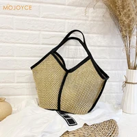 straw shoulder bag women woven knitted summer beach holiday handbag totes youth ladies simple versatile bags