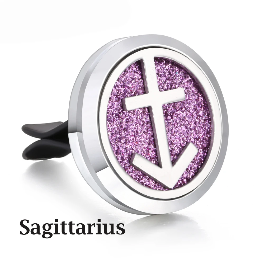 Sagittarius Автомобильный освежитель воздуха автомобильный парфюмерный диффузор клип автомобильный освежитель воздуха Авто вентиляционное отверстие эфирное масло 12 созвездий аромат диффузор медальон - Название цвета: Sagittarius