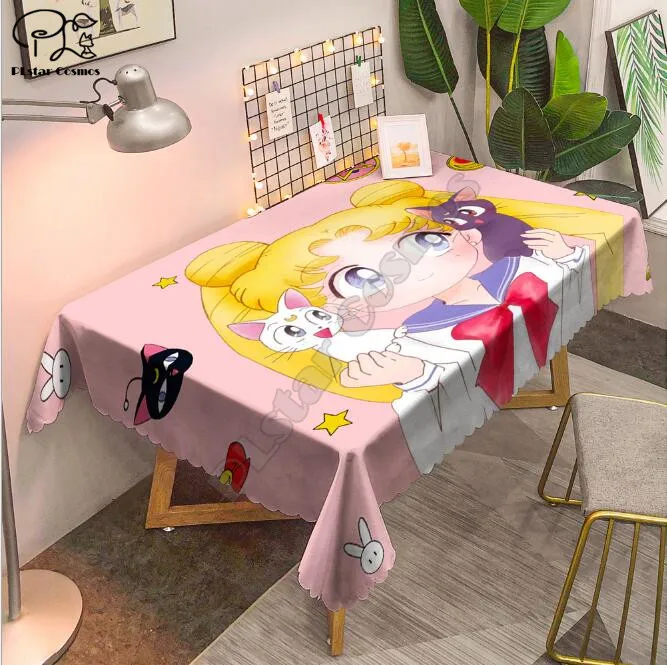 

Tablecloth Sailor Moon 3D printed Square/Rectangular Dust-proof Table Cover For Party Home Decor TV Covers