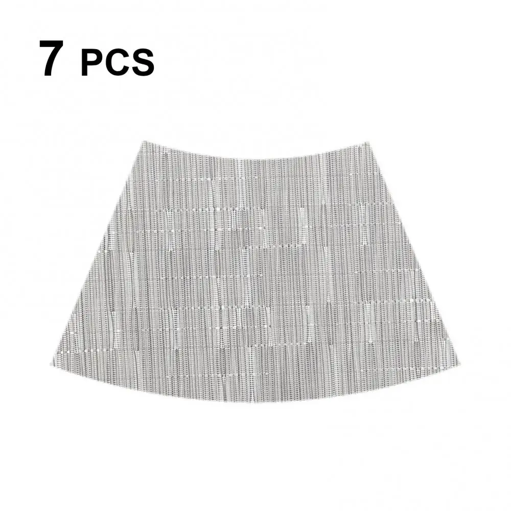 

7Pcs Table Mats Fan-shaped Hotel Home Restaurant Placemats Vinyl Heat Resistant Table Mats