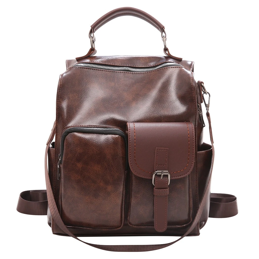 Модный молодежный кожаный деловой рюкзак Aelicy для женщин и мужчин кожаные