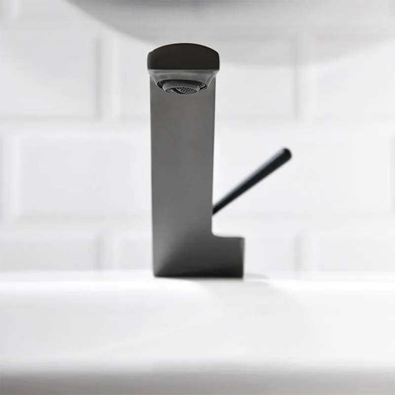 Латунный Смеситель для раковины с матовой текстурой розового золота и серого