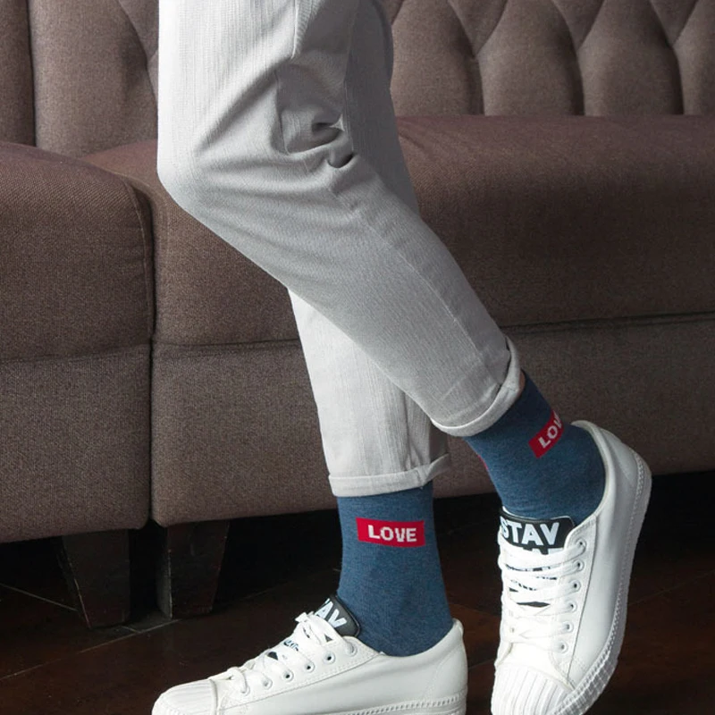 Носки мужские хлопковые теплые модные спортивные дышащие повседневные с
