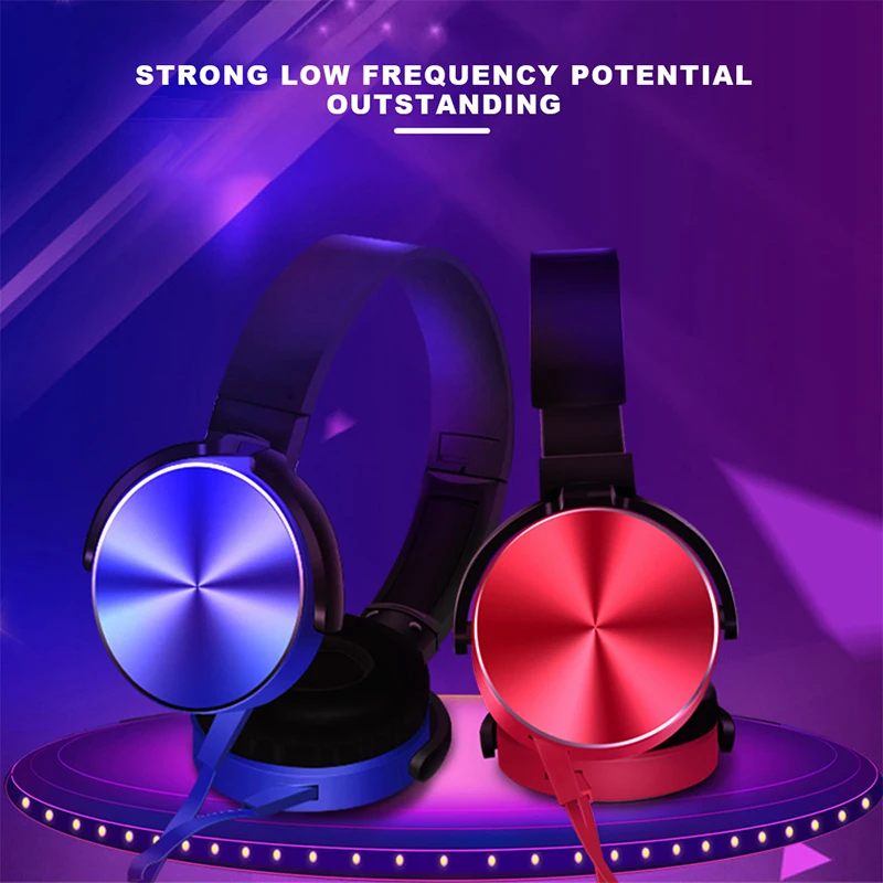 New Portable Wire Headphones Bluetooth Stereo Foldable Headset Audio Mp3 Adjustable Earphones with Mic for Music | Электроника