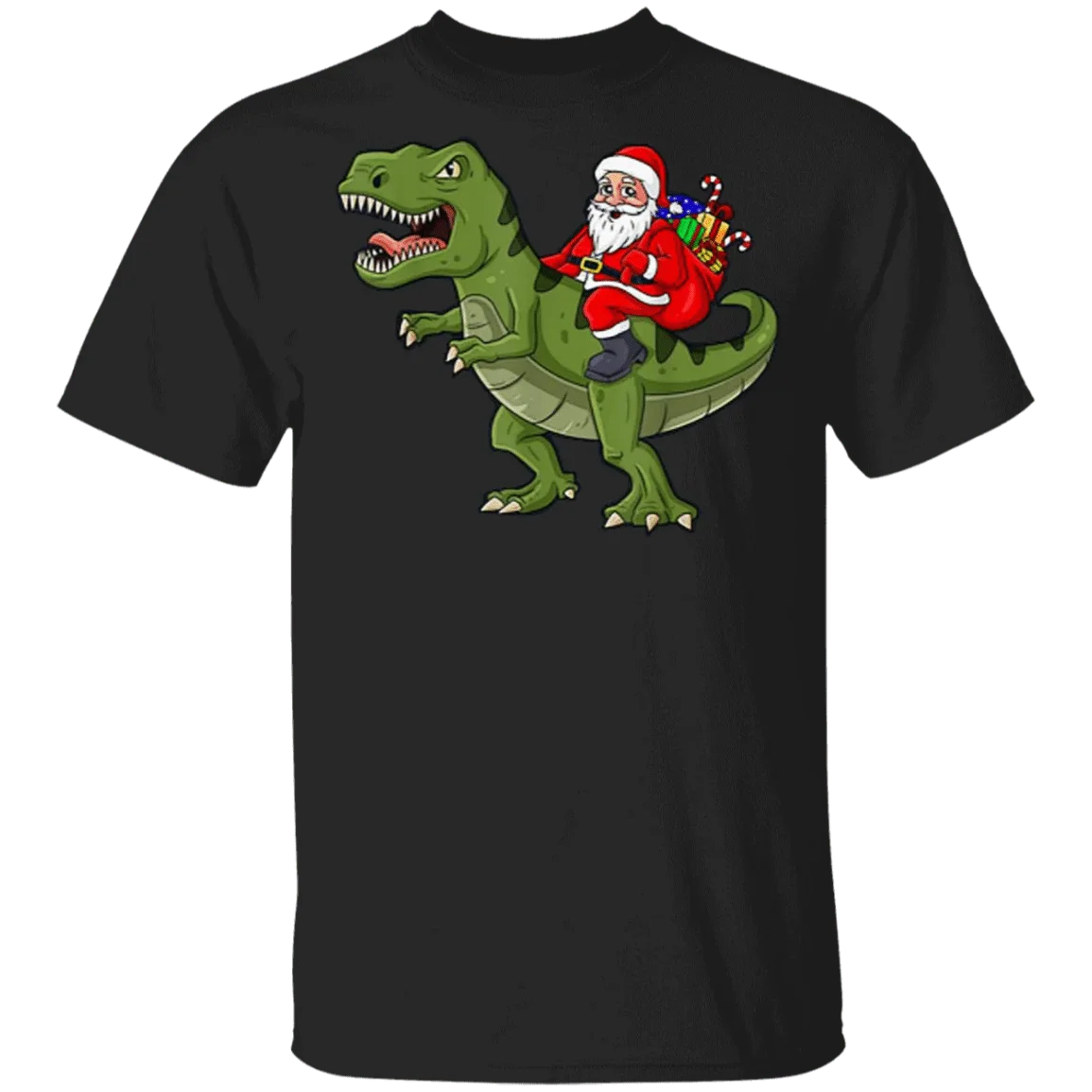 

Santa Claus Rides A Dinosaur To Send Gifts Funny T Shirts Women Party Fashion 2021 New Soft Fabric Casual Short Sleeve Drop Ship