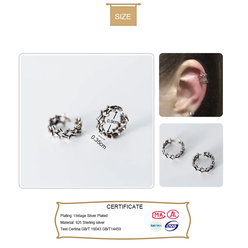 Серьги клипсы женские из серебра 100% пробы с полыми элементами|Серьги-клипсы| |