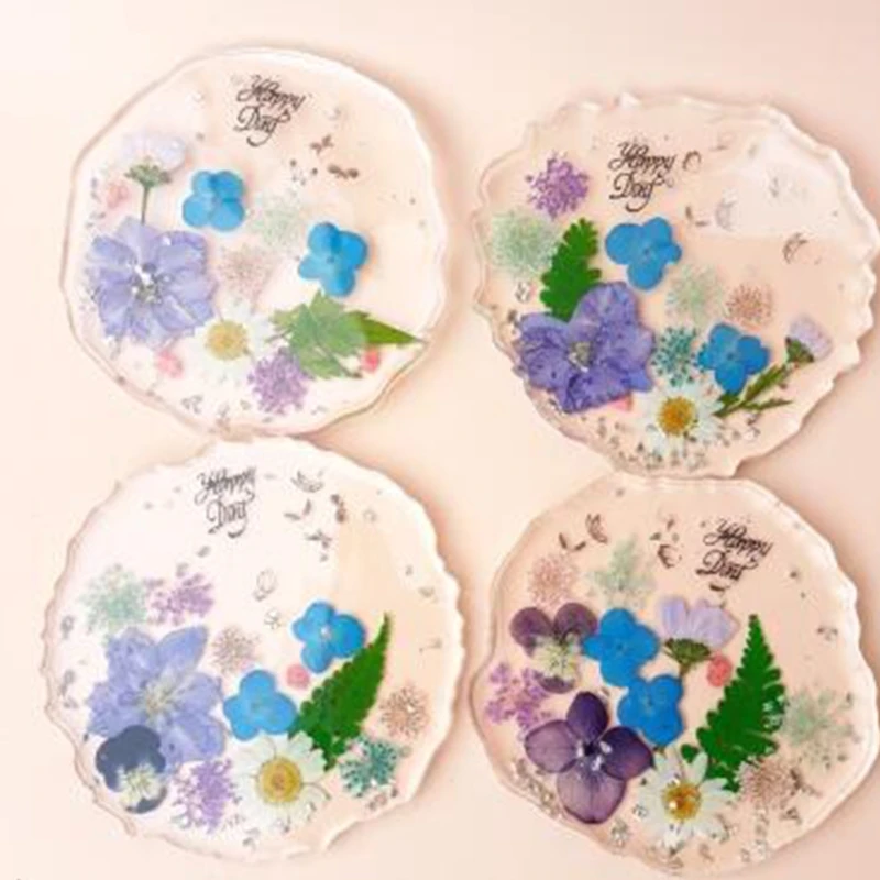 

10 Pcs Glossy Coaster Epoxy Resin Mold Agate Slice Cup Mat Casting Silicone Mould DIY Crafts Jewelry Placemat Plate Home Decora