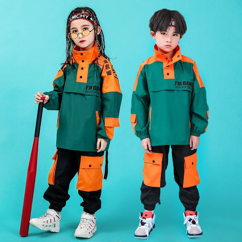 

Fashion Brand Men's Children's Clothing Hip Hop Overalls Children's Hip Hop Suit Da Kids Jazz Pants Girls Performance Clothes