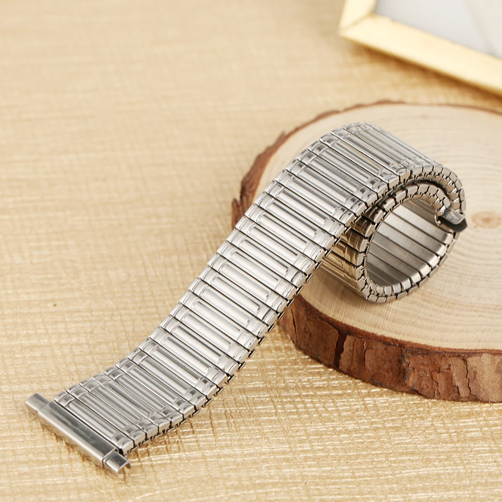 Stainless Steel Watch Strap 22MM Practical No Buckle 18MM Elastic Watchband 20MM Metal Replacement 16MM Wristwatch Bracelet