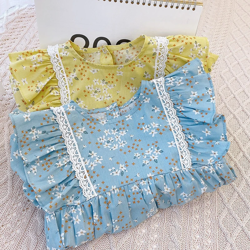 

Princess Floral Long Sleeve Toddler Romper 2020 Spring Autumn New Newborn Baby Clothes Girls Lovely Loose Cotton Infant Outfits