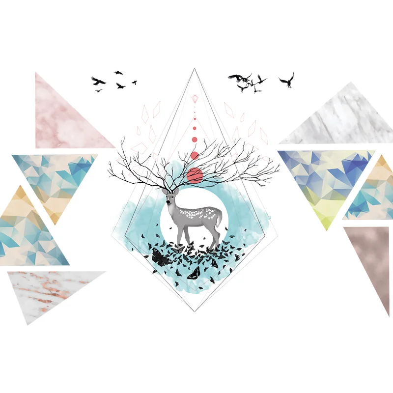 

Creative Elk Wall Stickers Living Room Bedroom Self Adhesive Hand Painted Wall Decoration Decal Home Decoration Aesthetic Mural