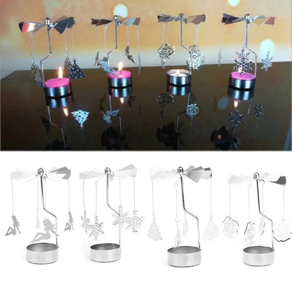 Вращающийся металлический подсвечник 45 # вращающийся на Рождество карусель для