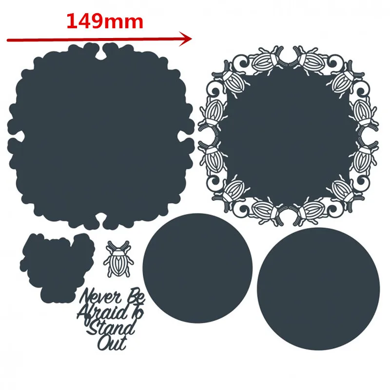 

Circle Insect Surround Shape With Words Metal Cutting Dies Scrapbooking Album Paper DIY Cards Crafts Embossing Dies New 2019