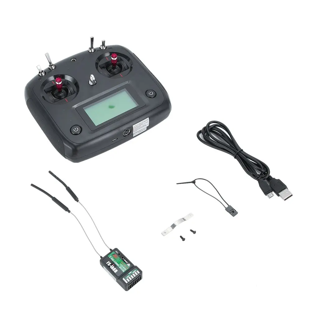 

Профессиональный легкий многоканальный флэш-передатчик 2,4G 10CH AFHDS 2A с флэш-приемником черный