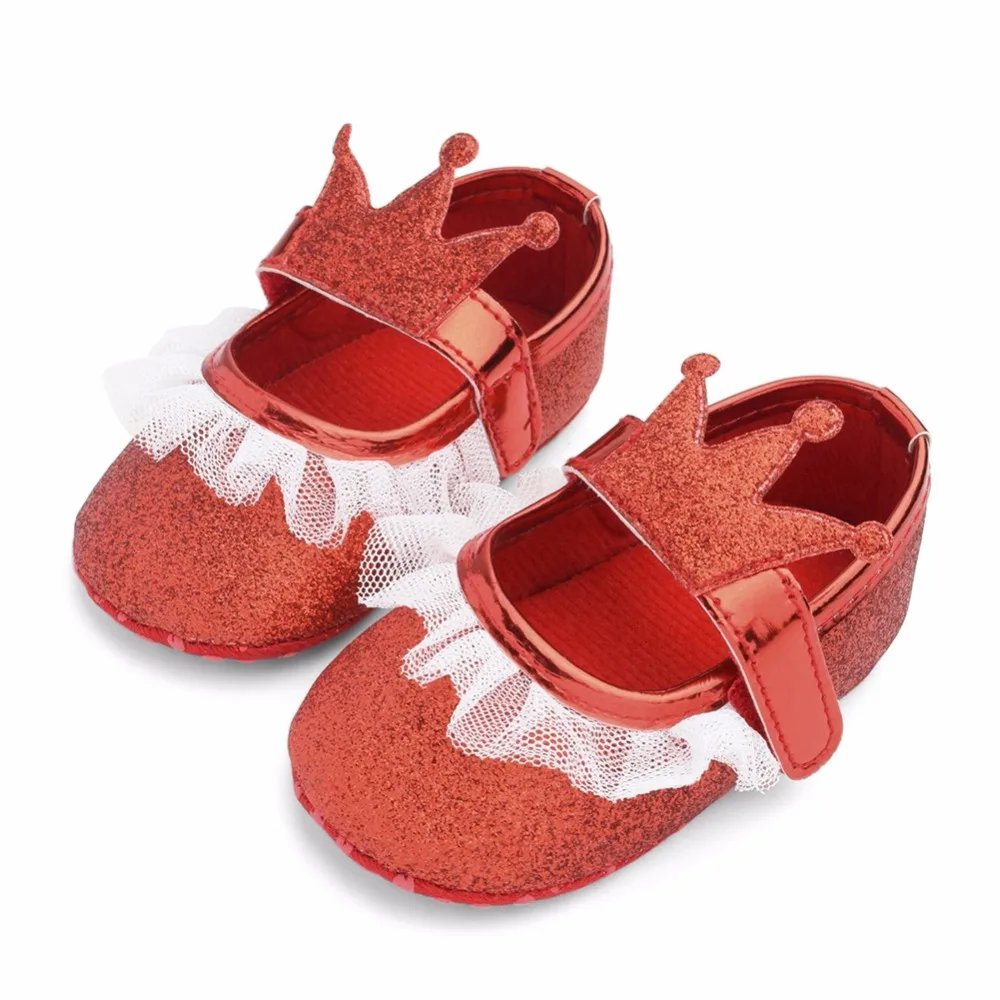 

Обувь для маленьких девочек; Мягкая подошва; Нескользящая обувь принцессы с короной; Обувь для первых шагов