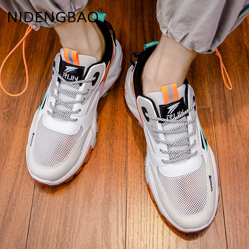 Male Sneakers Mens Running Shoes Mesh Breathable Walking Jogging Casual Sports Shoes Keep Running Platform Trainers Tenis Hombre