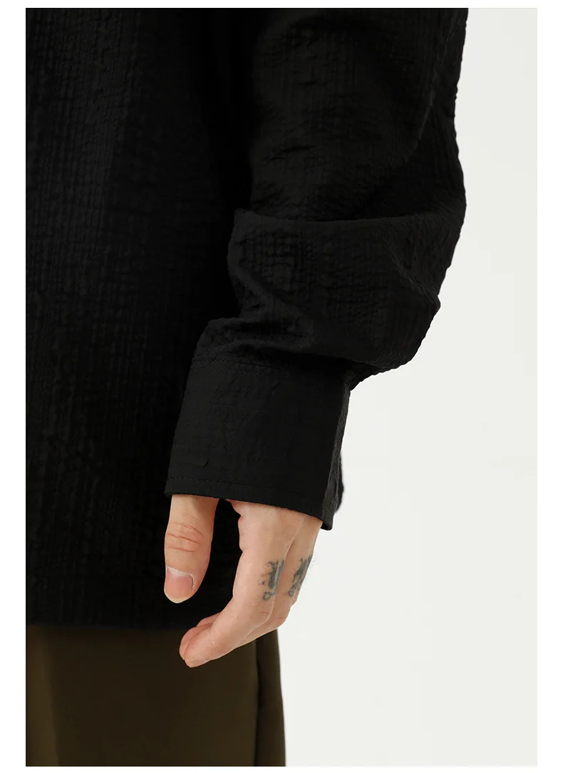 

2021 Autumn Korean Streetwear Fashion Loose Casual Long Sleeve Shirt for Men Oversize Tops Blouse Male Shirts Jacket