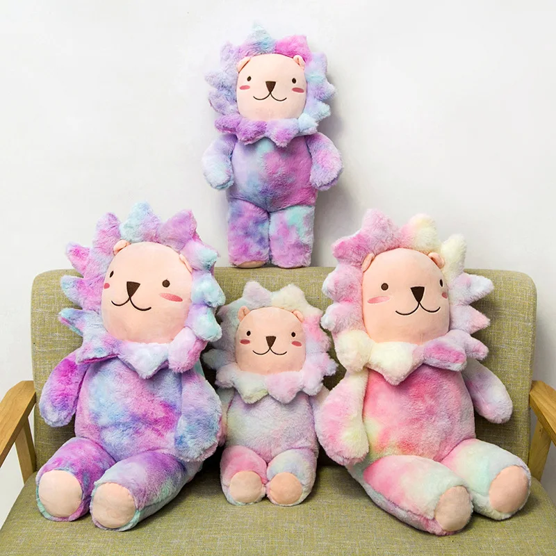 

50/70cm Colorful Adorable Lion Toy Plush Stuffed Super Soft Lions Little Zoo Animal Cute Cartoon Plushie Children Appeasing Gift