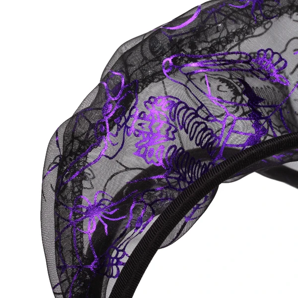 Мужские сетчатые стринги в форме сердца с черепом пауком Невидимые нижнее белье