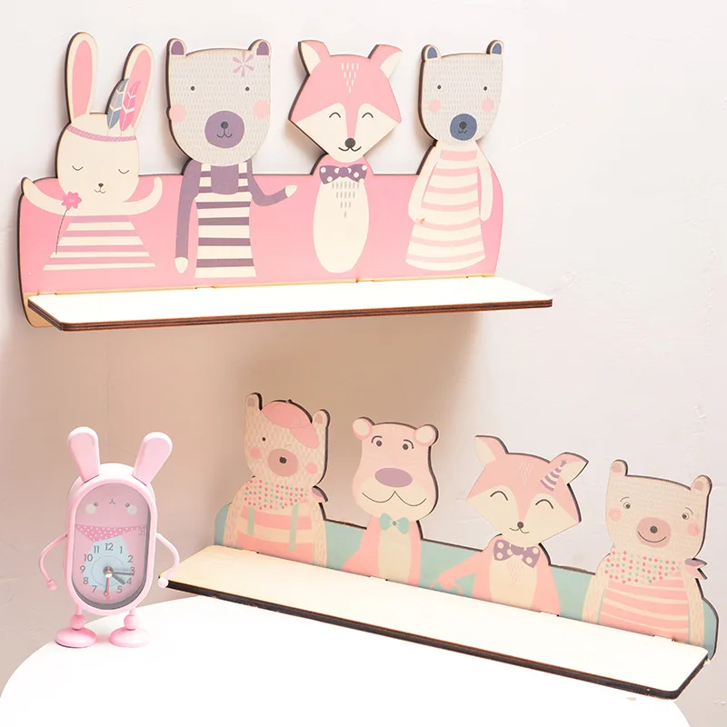Милая креативная настенная полка для спальни DIY оригинальная деревянная