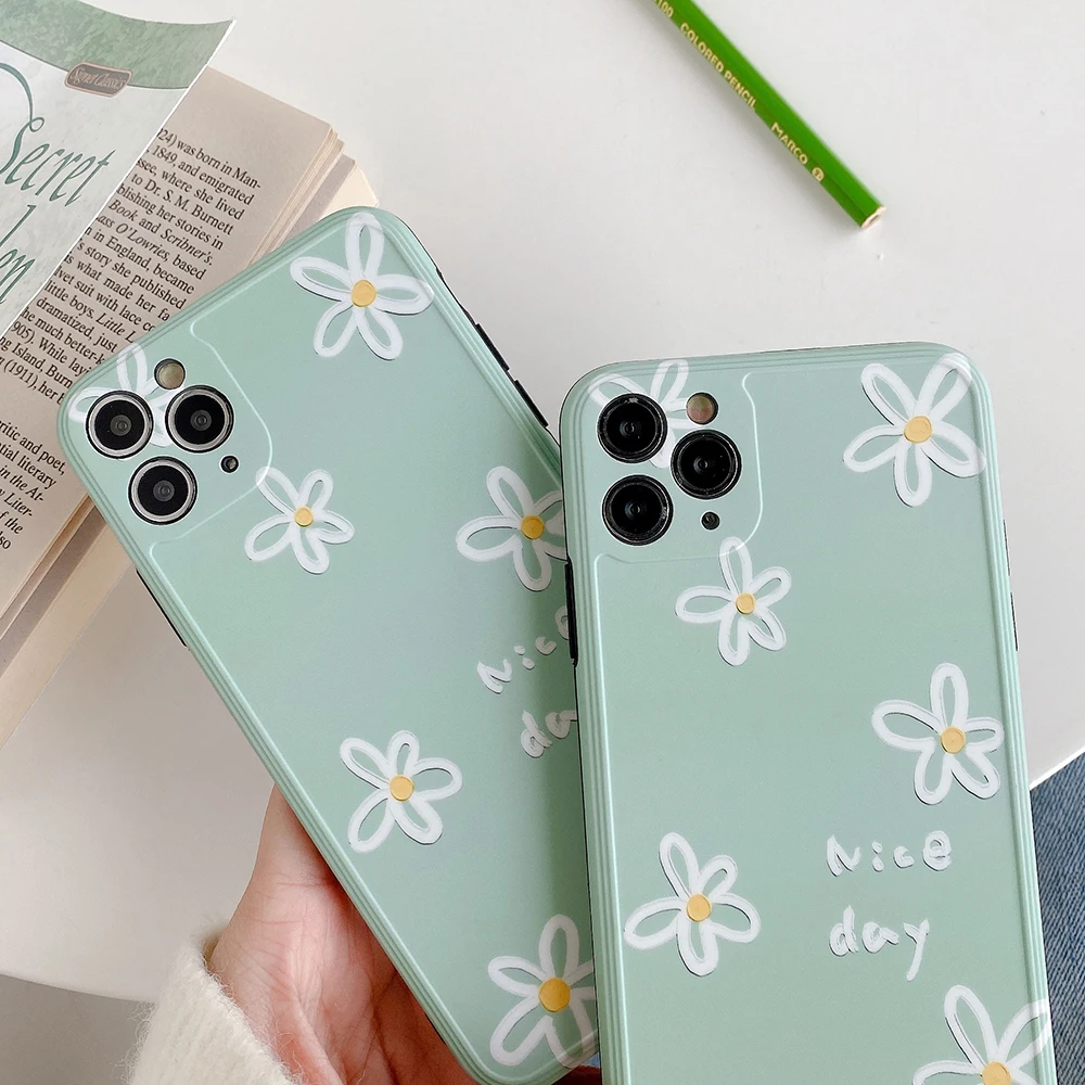 Чехол LOVECOM с милыми ромашками для iPhone 11 Pro Max XR XS 7 8 Plus X мягкая IMD фоторамка в полоску