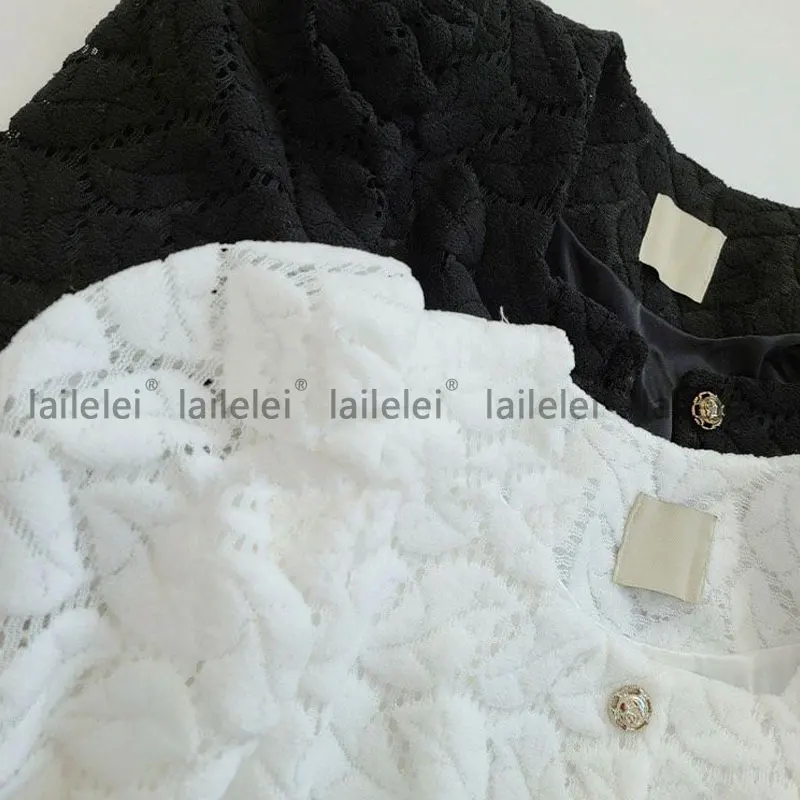 

Chic lace render single-breasted hubble-bubble sleeve shirt