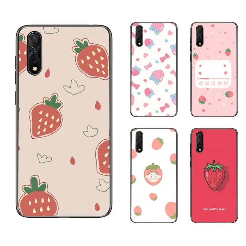 

Strawberry Korean Style Graffiti Phone Case For Samsung S6 S7 Edge S8 S9 S10 E lite2019 S20 Plus Cover Fundas Coque