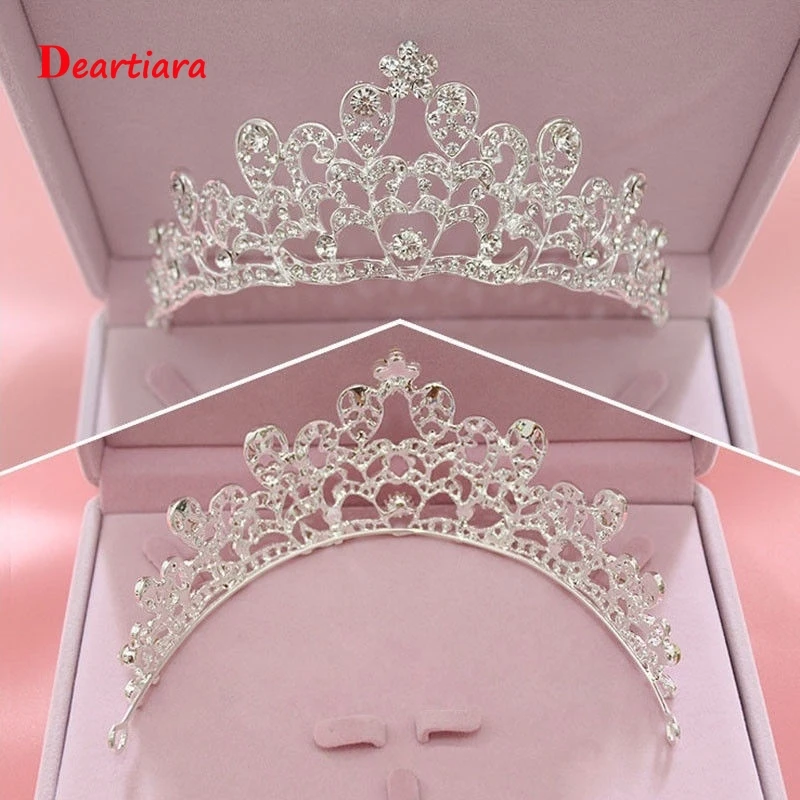 Свадебные ювелирные наборы Стразы Корона тиары ожерелье серьги набор для