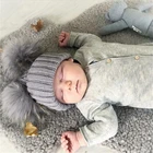 2019 Новое поступление милые детские шапочки для малышей Шапки детский крючком зимний теплый вязаный Шапки Кепки для маленьких мальчиков и девочек cимпатичный пушистый шарик вкладыши шляпа