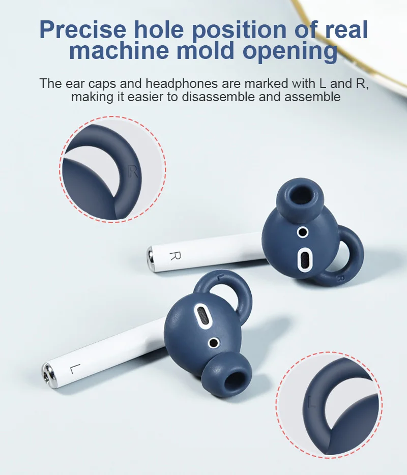 Мягкие силиконовые защитные наушники Mr. Bai для AirPods 1/2 противоскользящие