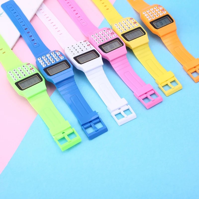 fad children silicone date multi purpose kids electronic calculator wrist watch free global shipping
