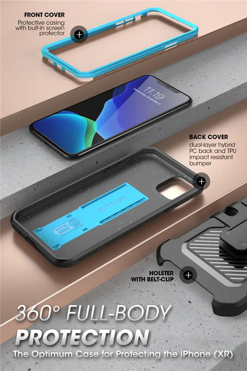 Для iPhone 11 Pro Max чехол 6,"() SUP чехол UB Pro цельная прочная кобура Чехол со встроенной защитной пленкой и подставкой