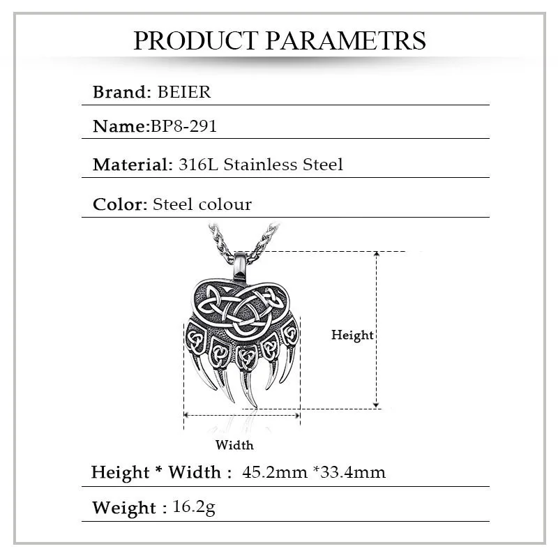 Амулет Beier из нержавеющей стали символ бога викингов славянских вельветов