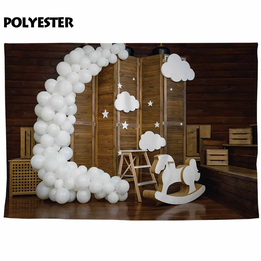Allenjoy wood louver gate photophone balloons birthday baby shower smash cake photo studio background photography backdrop | Электроника