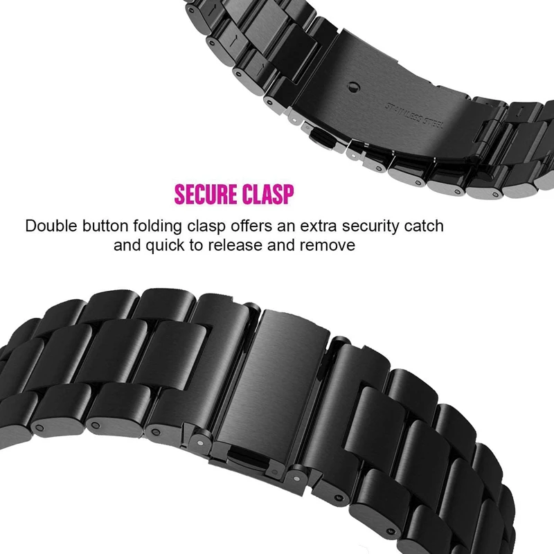 Ремешок из нержавеющей стали для Galaxy Watch gear s3 active 2 браслет xiaomi amazfit gts розовое