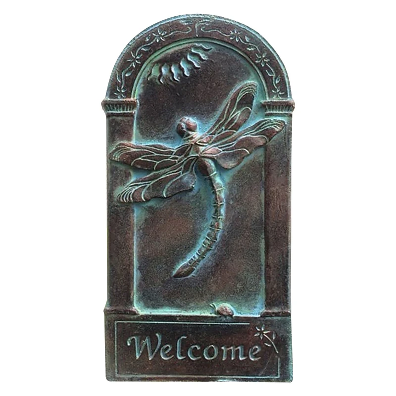 

Садовые стрекозы изогнутые подвеска с табличкой для приветствия уличное украшение из смолы настенные подвесные стрекозы Подвеска для прив...