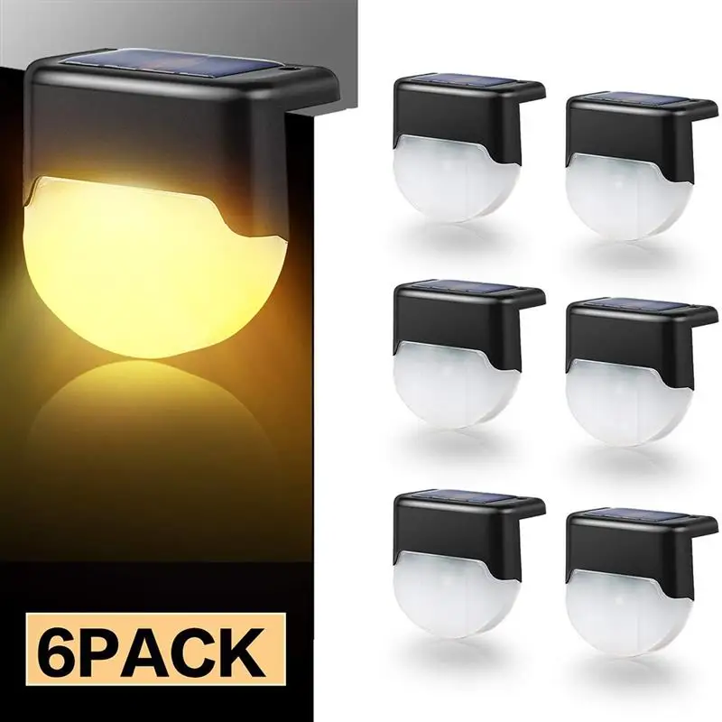 

6 шт. палубный светильник на солнечной батарее, меняющий цвет, уличная водонепроницаемая лампа на солнечной батарее для забора, внутреннего ...