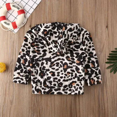 

Baby Hoodies Autumn Newborn Kids Baby Girl Boy Clothes Long Sleeve Leopard Print Tops Hoodies Size 2-6Y