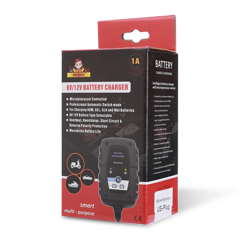 1A ABS свинцово-Кислотное Ремонтное зарядное устройство для мотоцикла