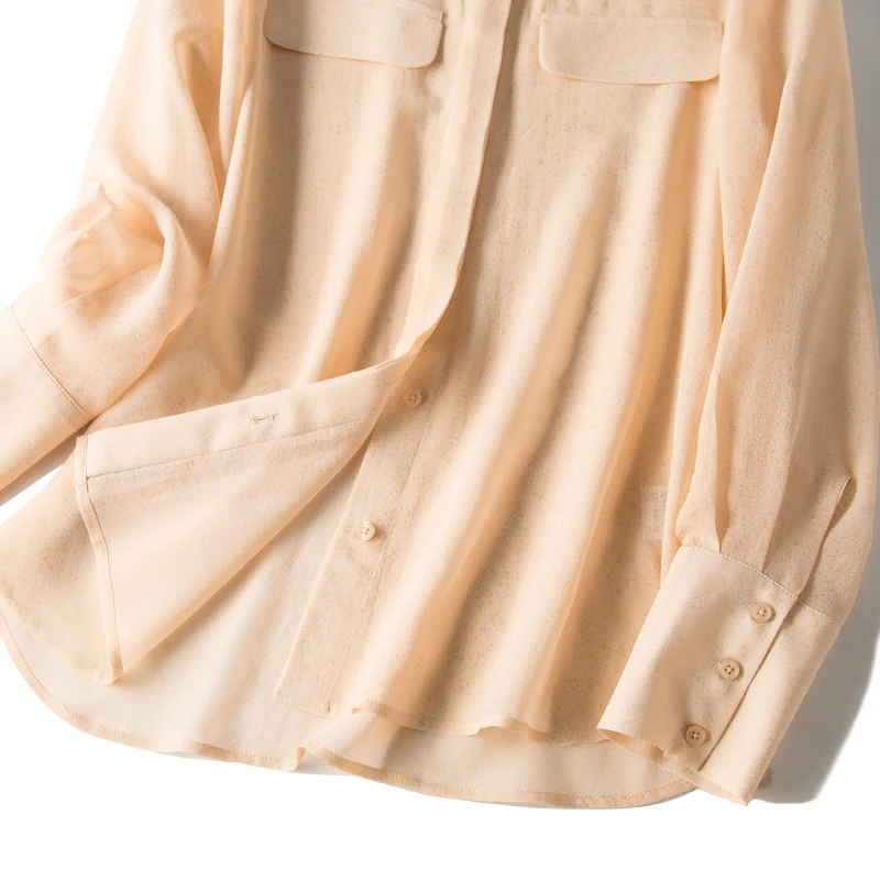 Женская блузка из натурального шелка свободная рубашка 100% тутового шелкопряда с