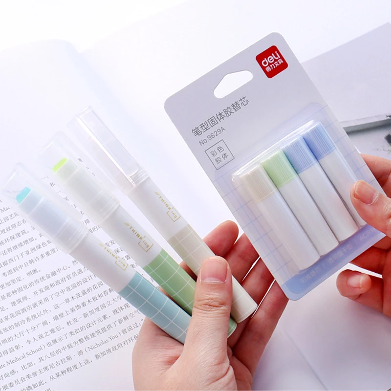 

Jelly Color Fast Dry Cute Glue Stick Pen Shape Solid Color Glue Sticks diy Scrapbooking Diary Notebook Envelope Sealing Stickers