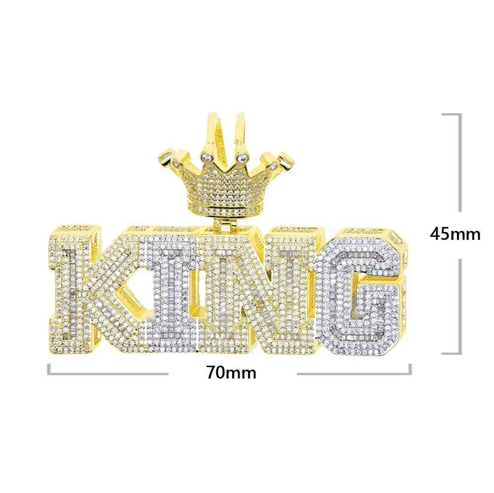 Ожерелье с кулоном в виде короли из циркония сверкающее двухцветное украшение